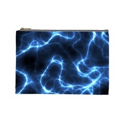 Lightning Electricity Pattern Blue Cosmetic Bag (large)