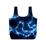 Lightning Electricity Pattern Blue Full Print Recycle Bag (S) Front