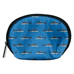 Shark Pattern Accessory Pouch (medium) by bloomingvinedesign