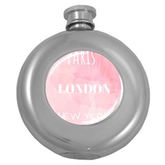 Paris, London, New York Round Hip Flask (5 Oz) by Lullaby