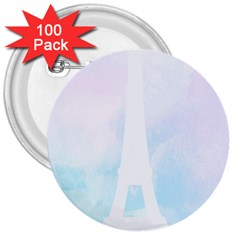 Pastel Eiffel s Tower, Paris 3  Buttons (100 Pack)  by Lullaby