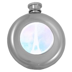 Pastel Eiffel s Tower, Paris Round Hip Flask (5 Oz)