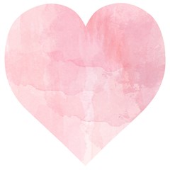 Pink Blurry Pastel Watercolour Ombre Wooden Puzzle Heart by Lullaby