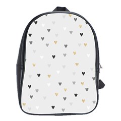 Grey Hearts Print Romantic School Bag (large) by Lullaby