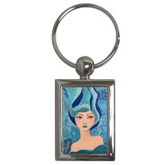 Blue Girl Key Chain (rectangle)