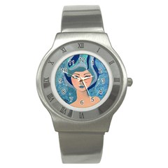 Blue Girl Stainless Steel Watch