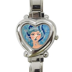 Blue Girl Heart Italian Charm Watch