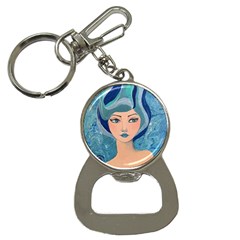 Blue Girl Bottle Opener Key Chain by CKArtCreations