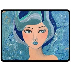 Blue Girl Fleece Blanket (large)  by CKArtCreations