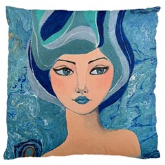 Blue Girl Large Cushion Case (two Sides)