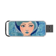 Blue Girl Portable Usb Flash (one Side)