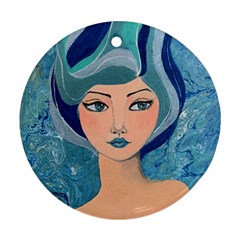 Blue Girl Ornament (round)