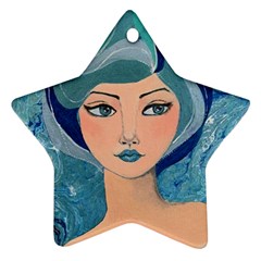 Blue Girl Star Ornament (two Sides) by CKArtCreations
