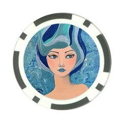 Blue Girl Poker Chip Card Guard