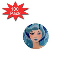 Blue Girl 1  Mini Magnets (100 Pack) 