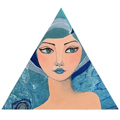 Blue Girl Wooden Puzzle Triangle by CKArtCreations