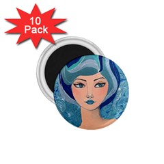 Blue Girl 1 75  Magnets (10 Pack) 