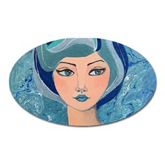 Blue Girl Oval Magnet