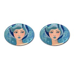 Blue Girl Cufflinks (oval)