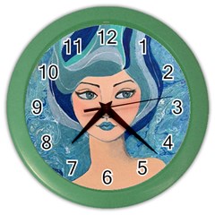 Blue Girl Color Wall Clock