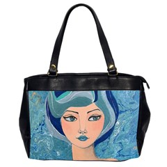 Blue Girl Oversize Office Handbag (2 Sides) by CKArtCreations