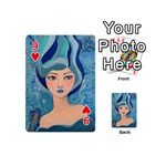 Blue Girl Playing Cards 54 Designs (Mini) Front - Heart9