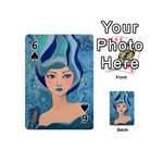 Blue Girl Playing Cards 54 Designs (Mini) Front - Spade6