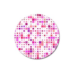 Background Square Pattern Colorful Magnet 3  (round) by Simbadda