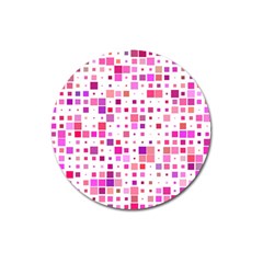 Background Square Pattern Colorful Magnet 3  (Round)