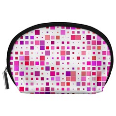 Background Square Pattern Colorful Accessory Pouch (Large)