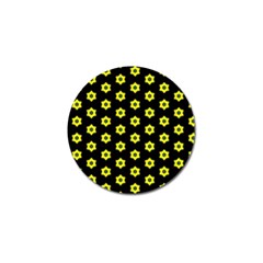 Pattern Yellow Stars Black Background Golf Ball Marker by Simbadda