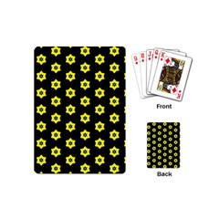 Pattern Yellow Stars Black Background Playing Cards Single Design (mini) by Simbadda