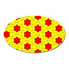 Pattern Red Star Texture Star Oval Magnet