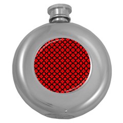 Pattern Red Black Texture Cross Round Hip Flask (5 Oz)