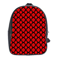 Pattern Red Black Texture Cross School Bag (xl)