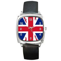 UK Flag Union Jack Square Metal Watch