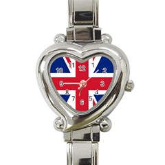 UK Flag Union Jack Heart Italian Charm Watch