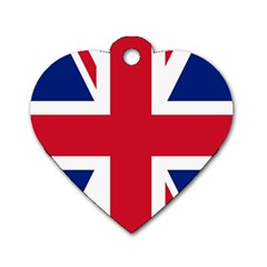 UK Flag Union Jack Dog Tag Heart (One Side)