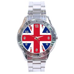 UK Flag Union Jack Stainless Steel Analogue Watch