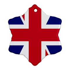 UK Flag Union Jack Snowflake Ornament (Two Sides)