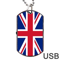 UK Flag Union Jack Dog Tag USB Flash (One Side)