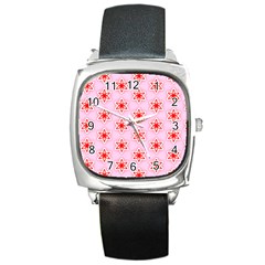 Pattern Texture Square Metal Watch