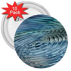 Wave Concentric Waves Circles Water 3  Buttons (10 Pack) 