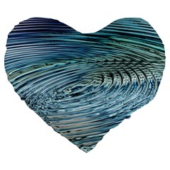 Wave Concentric Waves Circles Water Large 19  Premium Flano Heart Shape Cushions