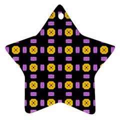 Pattern Black Background Seamless Star Ornament (two Sides) by Simbadda