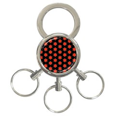 Flower Pattern Pattern Texture 3-Ring Key Chain