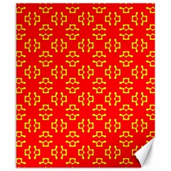 Red Background Yellow Shapes Canvas 8  x 10 