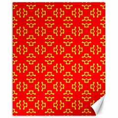 Red Background Yellow Shapes Canvas 16  x 20 