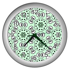 Background Texture Dots Pattern Wall Clock (silver)