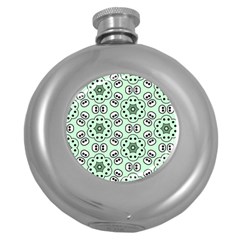 Background Texture Dots Pattern Round Hip Flask (5 Oz)